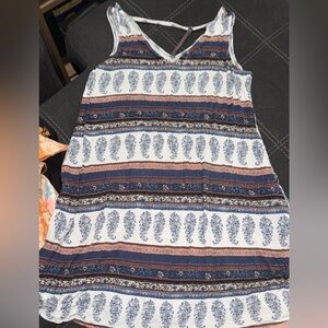 Maurices Blue and Brown Patterned Mini Dress